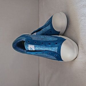 Ugg | Women's Slip-On Laceless Turquoise Blue  Mermaid Sparkle Tennis Shoe Sz 4